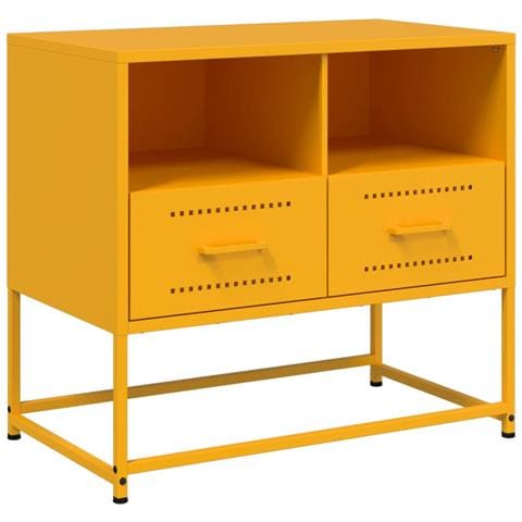 Mobile Tv Giallo Senape 68x39x60,5 Cm In Acciaio - Foto 1