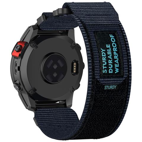 Cinturino Per Orologio Con Adesivo Magico In Nylon A Sgancio Rapido Garmin Da 26 Mm Blue - Foto 1