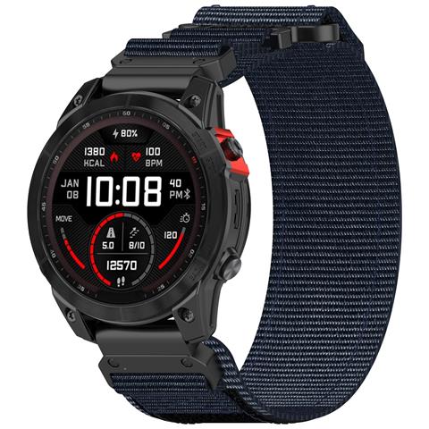 Cinturino Per Orologio Con Adesivo Magico In Nylon A Sgancio Rapido Garmin Da 26 Mm Blue - Foto 2