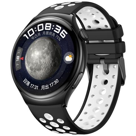 Cinturino In Silicone Per Huawei Watch 4/3, Gt2, Gt3 Pro Black+white M - Foto 1