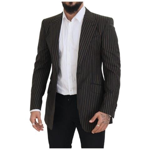 Blazer Monopetto A Righe Marroni Nere - It48 - M - Foto 5