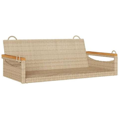 Panchina a Dondolo Beige 109x62x40 cm in Polyrattan - Foto 1