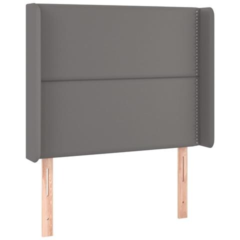 Giroletto Molle con Materasso e LED Grigio 100x200cm Similpelle - Foto 2