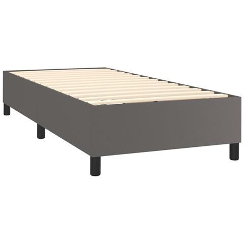 Giroletto Molle con Materasso e LED Grigio 100x200cm Similpelle - Foto 8
