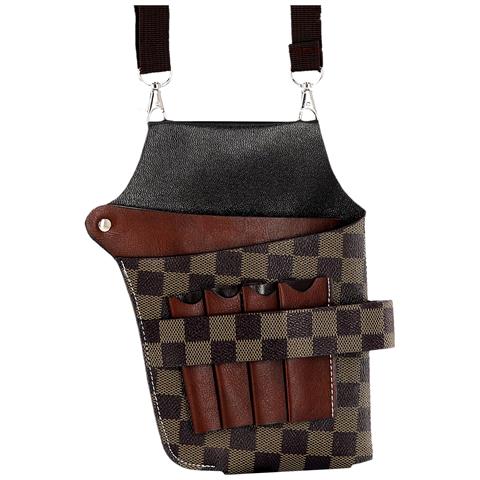 Fondina Per Forbici Grande Custodia Per Forbici Da Parrucchiere Custodia Spaziosa A Scacchiera - Foto 2