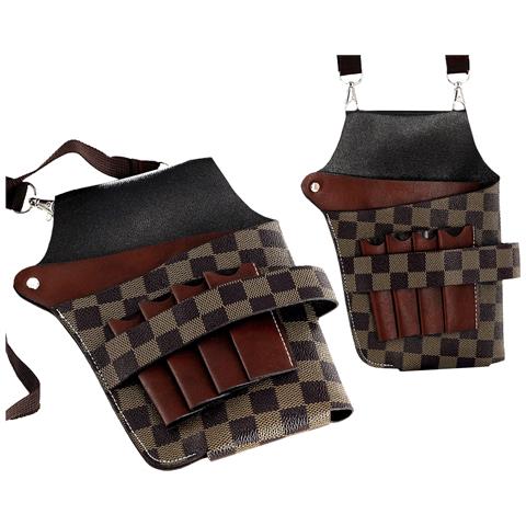 Fondina Per Forbici Grande Custodia Per Forbici Da Parrucchiere Custodia Spaziosa A Scacchiera - Foto 1