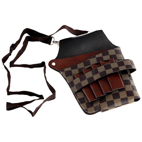 Fondina Per Forbici Grande Custodia Per Forbici Da Parrucchiere Custodia Spaziosa A Scacchiera - Foto 3