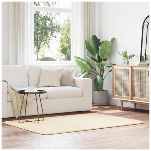 Tappeto Shaggy a Pelo Lungo NAVARRA Crema 120x170 cm poliestere - Foto 1