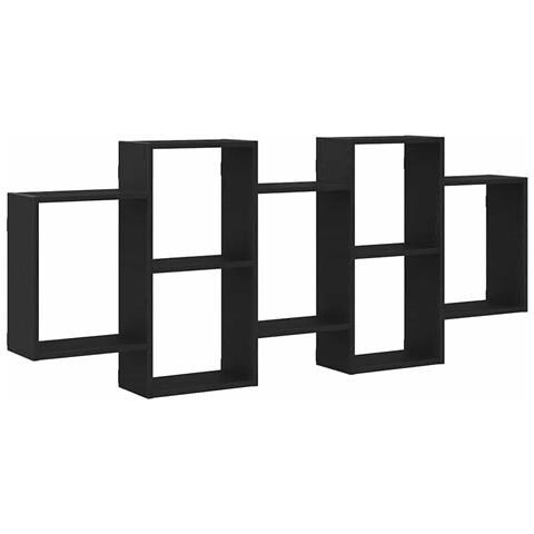 Scaffale A Parete Rovere Nero 159x18x65 Cm In Truciolato - Foto 2