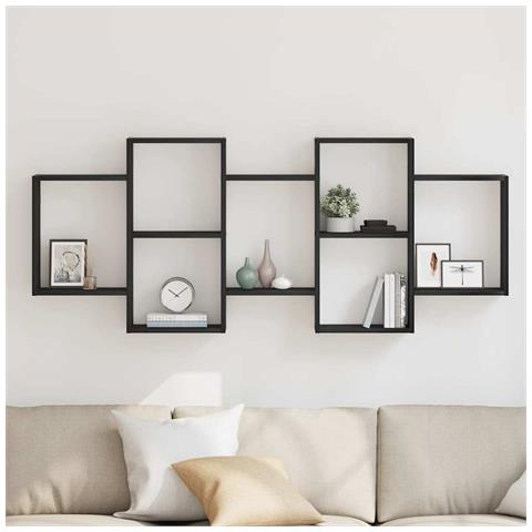 Scaffale A Parete Rovere Nero 159x18x65 Cm In Truciolato - Foto 3