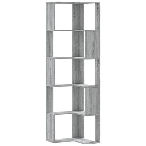 Libreria Angolare 5ripiani Grigio Sonoma 50x50x179 Cm Legno - Foto 2