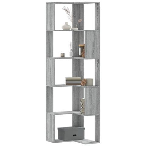 Libreria Angolare 5ripiani Grigio Sonoma 50x50x179 Cm Legno - Foto 1