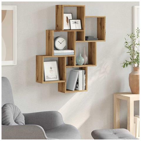 Mensola A Muro A Cubo Artigianale 78x15x93 Cm Legno Multistrato - Foto 3