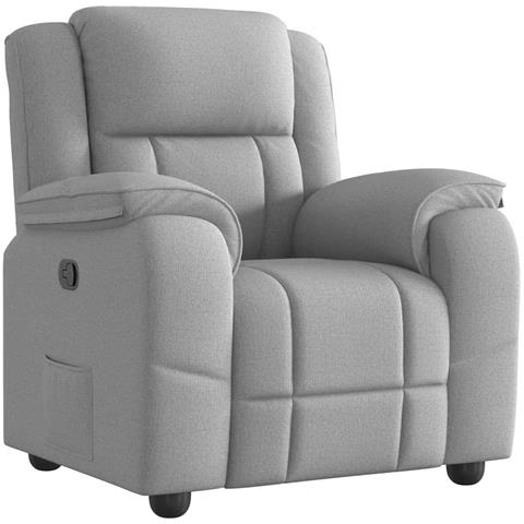 Poltrona Reclinabile In Tessuto Grigio Nuvola - Foto 2