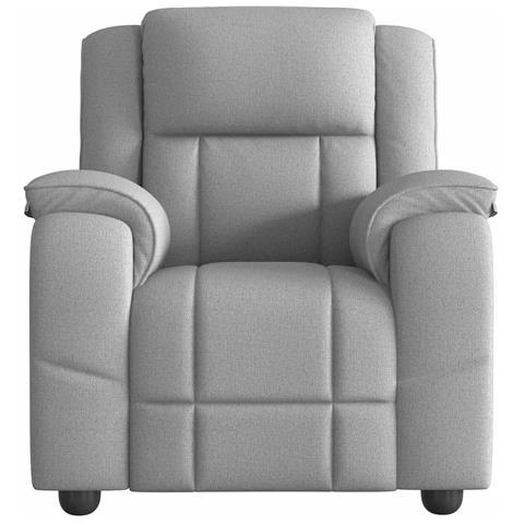 Poltrona Reclinabile In Tessuto Grigio Nuvola - Foto 3