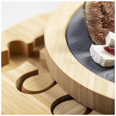 Set Di Formaggi Pomel Di 5 Pezzi. Tavola In Ardesia E Bambù. - Foto 5