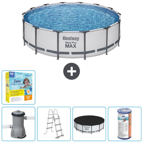 Piscina Fuori Terra - In Giro - 427x122 Cm - Grigio - Include Accessori Coordinati Cb33 - Foto 1