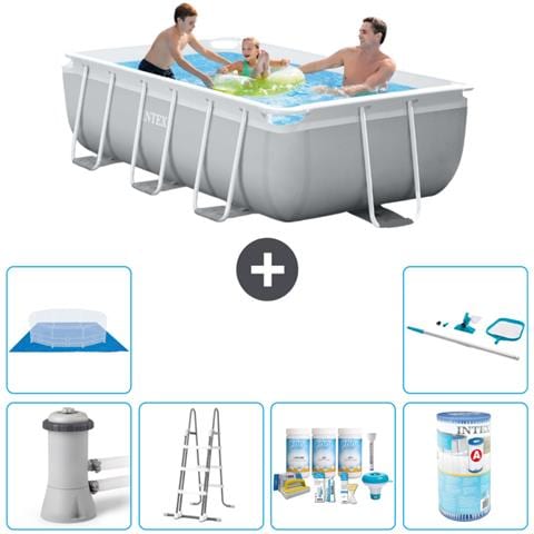 Piscina Fuori Terra - Rettangolo - 300x175x80 Cm - Grigio - Include Accessori Coordinati A2406 - Foto 1