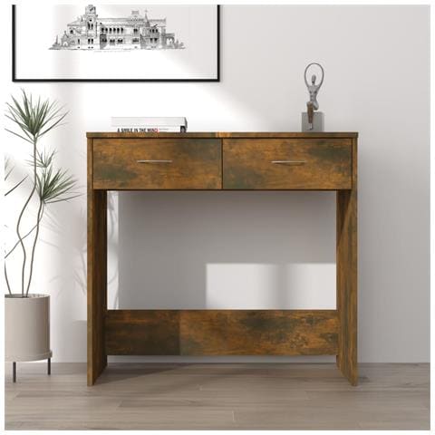 Scrivania Rovere Fumo 80x40x75 Cm In Legno Multistrato - Foto 8