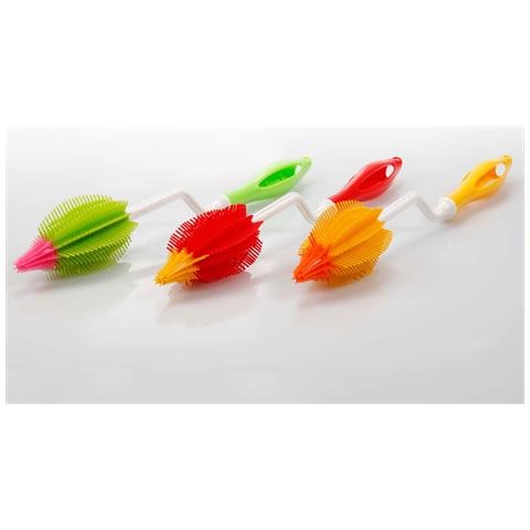 Spazzola Per Bottiglie In Silicone Giallo. - Foto 4