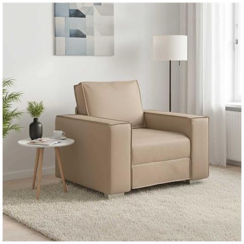 Sedia da soggiorno cappuccino 59 cm in pelle sintetica - Foto 2