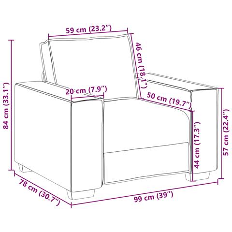 Sedia da soggiorno cappuccino 59 cm in pelle sintetica - Foto 8