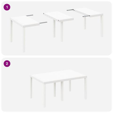 Set da pranzo da giardino a 5 pezzi con cuscini Bianco Polyrattan - Foto 9