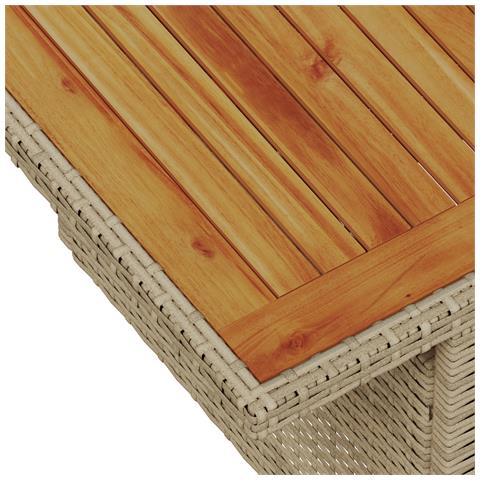 Set Divano da Giardino di 7 Pezzi con Cuscini Beige Poly Rattan - Foto 9