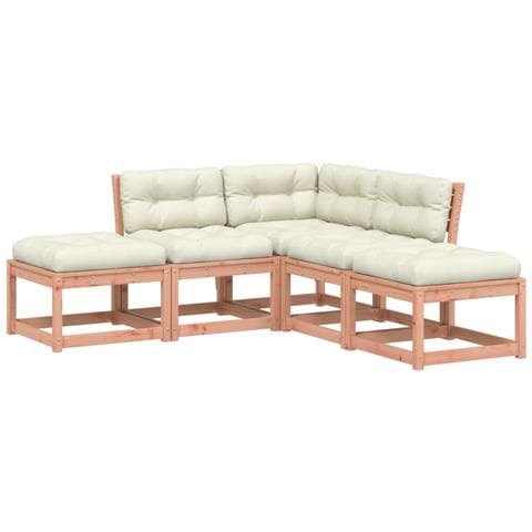 Set Divani Giardino 5 pz con Cuscini Legno Massello di Douglas - Foto 1