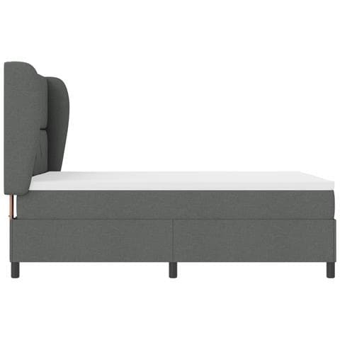 Letto a Rete con Materasso - Grigio Scuro, 140x190 cm, Tessuto - Foto 9