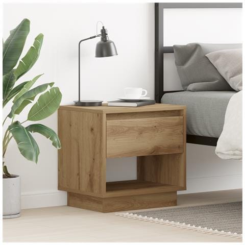 Comodino in rovere artigianale 45x34x46 cm in legno ingegnerizzato - Foto 2