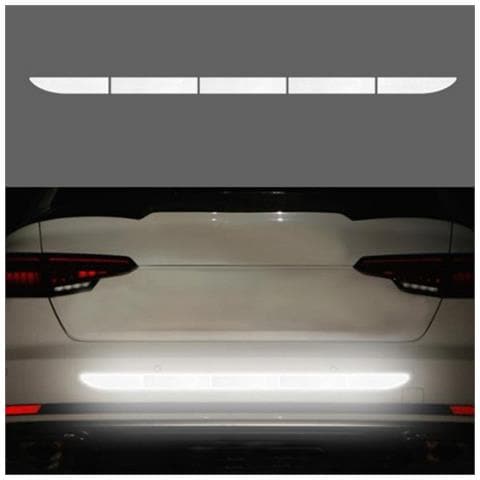 Kit Da 2 Strisce Riflettenti Per Auto, Protezione Paraurti Posteriore, Avviso Di Sicurezza White - Foto 1