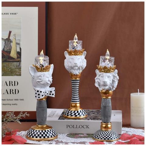 Candelabro Mosaico Animale: Elegante Decorazione Per La Casa In Stile Nordico White - Foto 6
