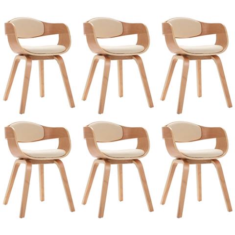 Lusso Casadino - Sedie Da Pranzo 6 Pz In Legno Piegato E Similpelle - Foto 1