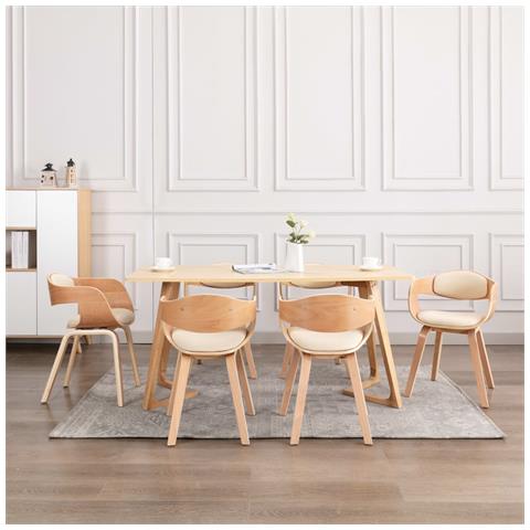 Lusso Casadino - Sedie Da Pranzo 6 Pz In Legno Piegato E Similpelle - Foto 8