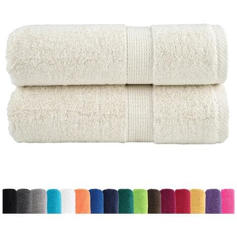 Asciugamani Premium SOLUND 2 pz Crema 30x30 cm 600 g/m² - Foto 2