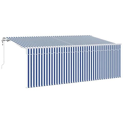 Tenda Retrattile Blu e bianco 350 x 200 cm Tessuto, metallo - Foto 1