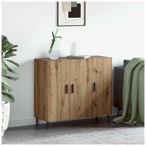 Credenza Marrone 90 x 34 x 80 cm Legno multistrato - Foto 2