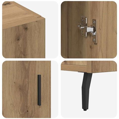 Credenza Marrone 90 x 34 x 80 cm Legno multistrato - Foto 9