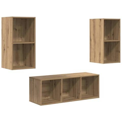 Set di mobili TV 3 pcs rovere artigianale 37 x 37 x 107 cm - Foto 1
