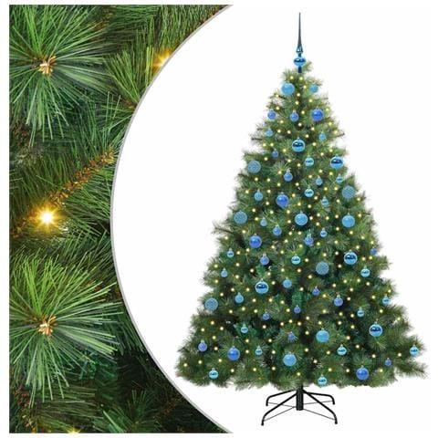 Albero di Natale artificiale con 300 LED Verde 180 cm PE e PVC - Foto 1