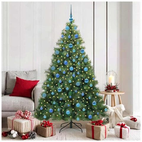 Albero di Natale artificiale con 300 LED Verde 180 cm PE e PVC - Foto 2