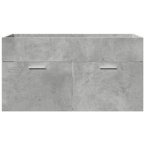 Set Mobili da Bagno 5 pz Grigio Cemento in Legno Multistrato - Foto 9