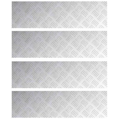 Dischi Quadrati 4 pcs Argento 70 x 20 cm Alluminio - Foto 1