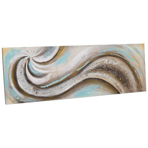 Quadro Dipinto A Mano Con Rilievo Multicolore 40x120x3h Cm - Foto 1