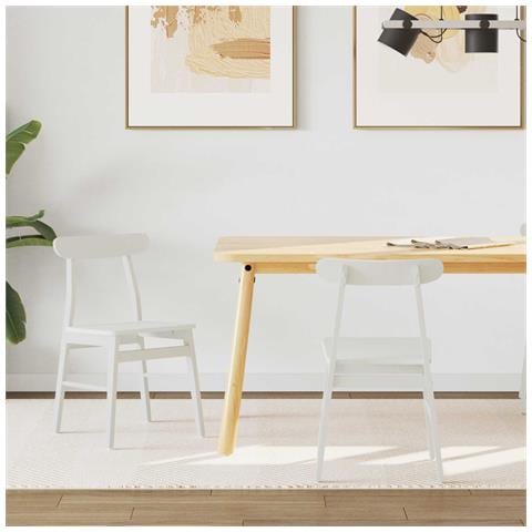 Sedia da pranzo 2 pcs Bianco 43 x 44,5 x 77 cm - Foto 2