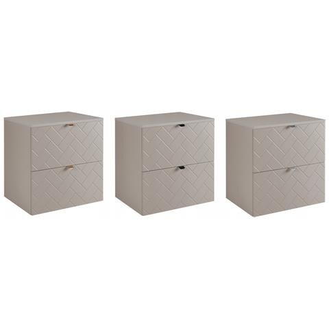 | Mobiletto 60 cm - Beige Mat - Mobili Bagno - Mobili Bagno - Lavabi Sottopiano - Piano d'appoggio Beige - Foto 2