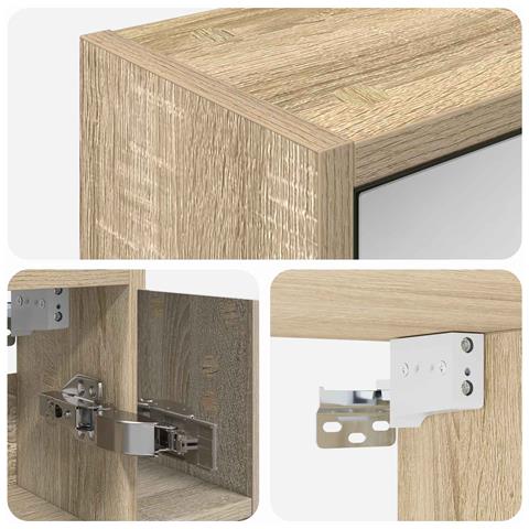 Mobiletto per specchio da bagno Rovere Sonoma - Foto 9