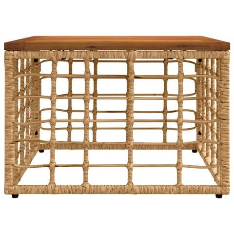 Tavolo da Giardino Naturale 55 x 55 x 37 cm Rattan PE e Vetro - Foto 2