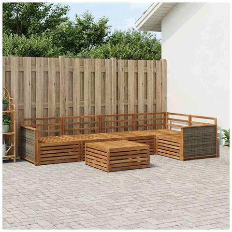 Set di divani da esterno 6 pcs Naturale - Foto 2